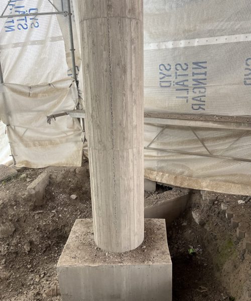 Gjutning av betongpelare i Jönköping